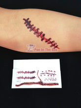Load image into Gallery viewer, Temporary Scar Tattoo Sticker Set of 4 for Halloween Makeup Stage