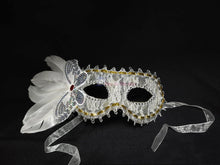 Load image into Gallery viewer, Butterfly with Feather Masquerade Mask
