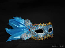 Load image into Gallery viewer, Butterfly with Feather Masquerade Mask