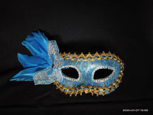 Load image into Gallery viewer, Butterfly with Feather Masquerade Mask