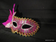 Load image into Gallery viewer, Butterfly with Feather Masquerade Mask