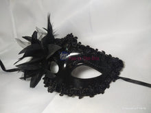 Load image into Gallery viewer, Blace Side Lily Flower Masquerade Mask
