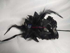 Blace Side Lily Flower Masquerade Mask