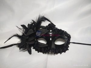 Blace Side Lily Flower Masquerade Mask