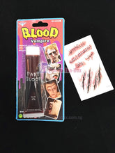 Load image into Gallery viewer, Fake Blood With Temporary Scar Tattoo Design A