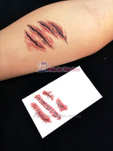 Load image into Gallery viewer, Temporary Scar Tattoo Sticker Set of 4 for Halloween Makeup Stage