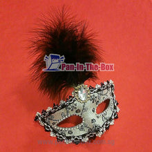 Load image into Gallery viewer, Black Feather Masquerade Mask
