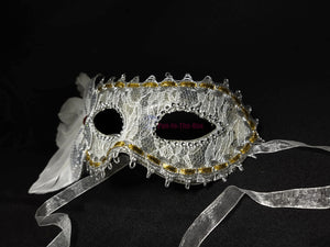 White Feather Butterfly Masquerade Mask