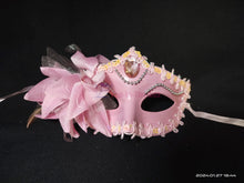 Load image into Gallery viewer, Pink Side Lily Flower Masquerade Mask
