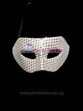 Load image into Gallery viewer, White Zorro w/ Sequin Masquerade Mask
