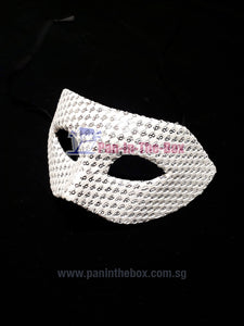 White Zorro w/ Sequin Masquerade Mask