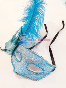 Blue feather Masquerade Mask
