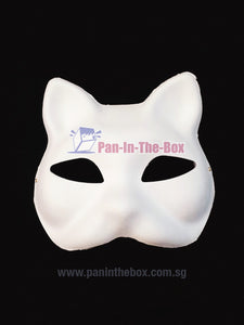 Half Face Cat White Mask w/Strap (DIY)