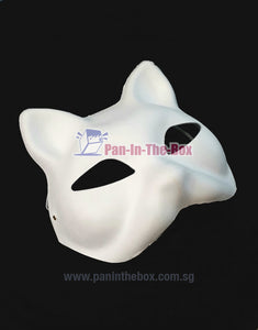 Half Face Cat White Mask w/Strap (DIY)