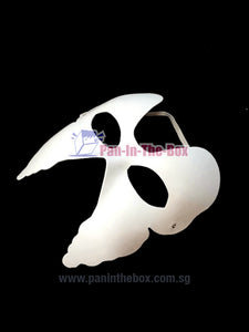 White Butterfly Shape Masquerade Mask w/Strap (DIY)