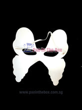 Load image into Gallery viewer, White Butterfly Shape Masquerade Mask w/Strap (DIY)

