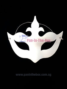 White Crown Masquerade Mask w/Strap (DIY)