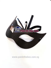Load image into Gallery viewer, Black Dotted Masquerade Mask
