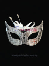 Load image into Gallery viewer, Silver dotted Masquerade Mask
