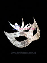 Load image into Gallery viewer, Silver dotted Masquerade Mask

