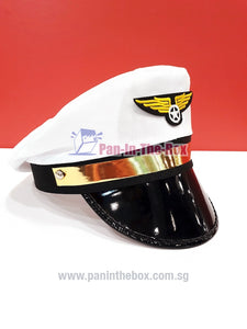 White Pilot Hat (For Adult)