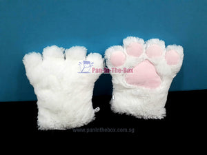 Cat Paw Gloves White