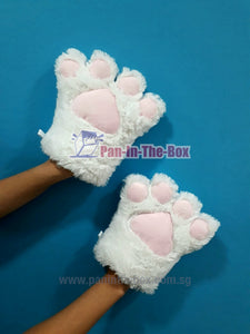 Cat Paw Gloves White