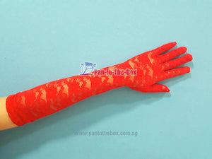 Red Lace Long Glove