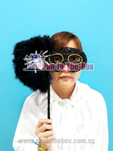 Load image into Gallery viewer, Black Masquerade Mask With Stick

