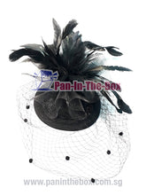 Load image into Gallery viewer, Black Cocktail Hat
