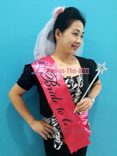 Load image into Gallery viewer, Bride to be Sash Set w/Flower Veil and Wand
