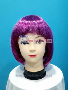 Short Straight Purple Wig