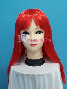 Mid Long Straight Red Wig