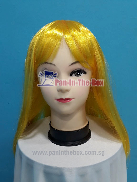 Mid Long Straight Yellow Wig