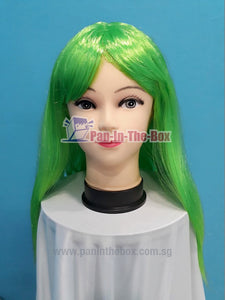 Mid Long Straight Green Wig