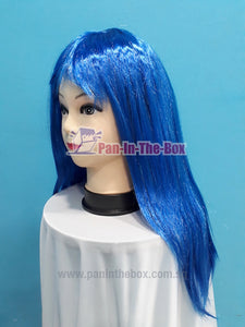 Mid Long Straight Blue Wig