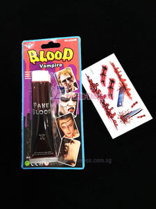 Fake Blood With Temporary Scar Tattoo Design C