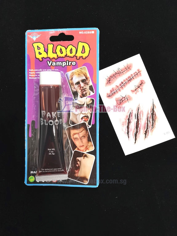 Fake Blood With Temporary Scar Tattoo Design A
