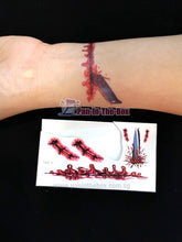 Load image into Gallery viewer, Temporary Scar Tattoo Sticker Set of 4 for Halloween Makeup Stage
