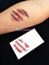 Load image into Gallery viewer, Temporary Scar Tattoo Sticker Set of 4 for Halloween Makeup Stage
