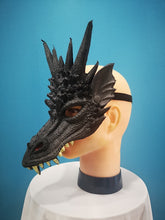 Load image into Gallery viewer, Black Rubber Dragon Mask
