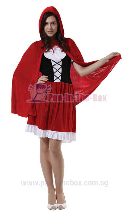 strapless open back dress Little Red Riding Hood Costume 2 – Pan-In-The-Box Singapore