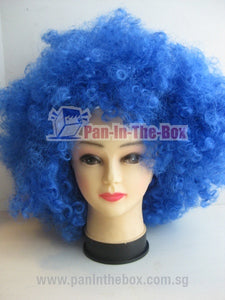 Big Short Curly Blue Wig