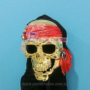 Pirate Gold Skull Mask w/black hood
