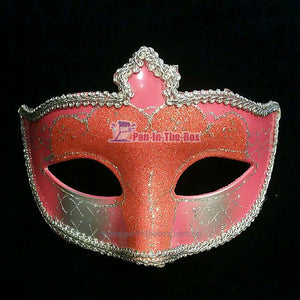 Pink // Orange silver Masquerade Mask