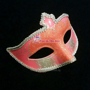 Pink // Orange silver Masquerade Mask